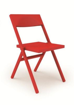 Roter Piana Klappstuhl von Alessi, moderner Faltstuhl für Küche, Esszimmer und Büro.